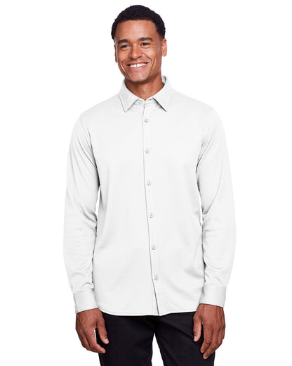 Devon & Jones CrownLux Performance® Men's Plaited Button-Down DG20Z #color_WHITE