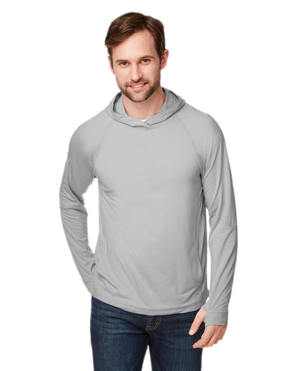 North End Unisex JAQ Stretch Performance Hooded T-Shirt NE105 #color_PLATINUM