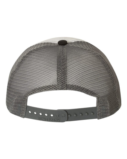 Richardson Garment-Washed Trucker Cap 111 #color_White/ Charcoal/ Black