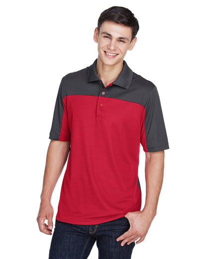Core365 Men's Balance Colorblock Performance Piqué Polo CE101 #color_CLASSC RED / CRBN