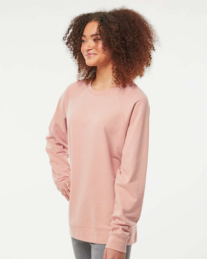 Independent Trading Co. Icon Lightweight Loopback Terry Crewneck Sweatshirt SS1000C #colormdl_Rose