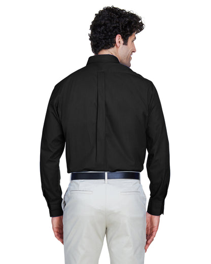 Core365 Men's Operate Long-Sleeve Twill Shirt 88193 #color_BLACK