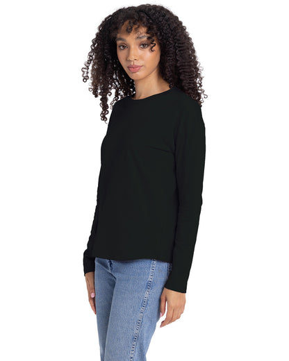 Next Level Ladies' Relaxed Long Sleeve T-Shirt 3911NL #color_BLACK