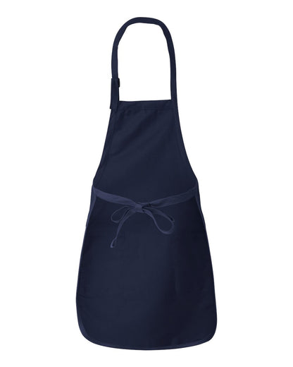 Q-Tees Full-Length Apron with Pockets Q4350 #color_Navy