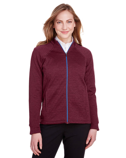 North End Ladies' Flux 2.0 Full-Zip Jacket NE712W #color_BURG HTH / OLY BL