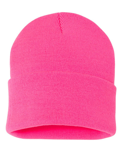 Sportsman 12" Solid Cuffed Beanie SP12 #color_Neon Pink