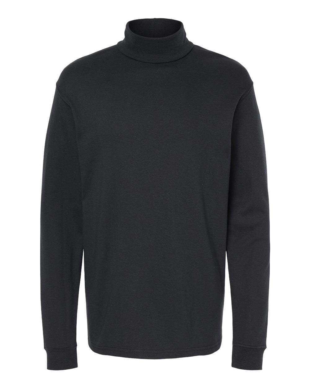 King Fashion Interlock Turtleneck Long Sleeve T Shirt KF4900 Black M