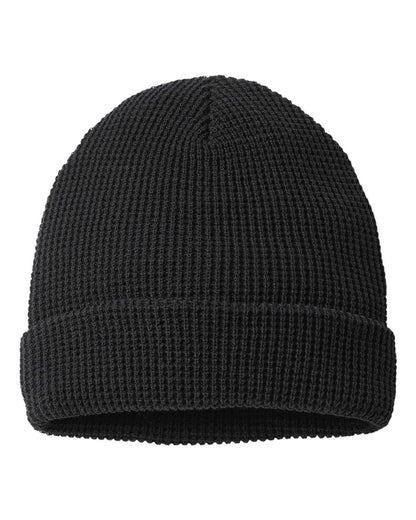 Richardson Waffle Cuffed Beanie 146R #color_Black