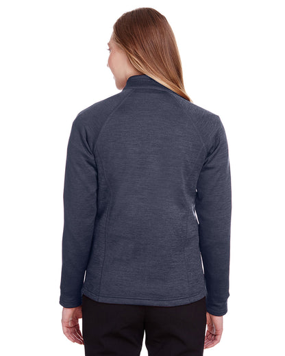 North End Ladies' Flux 2.0 Full-Zip Jacket NE712W #color_CLSC NVY HT / CRB