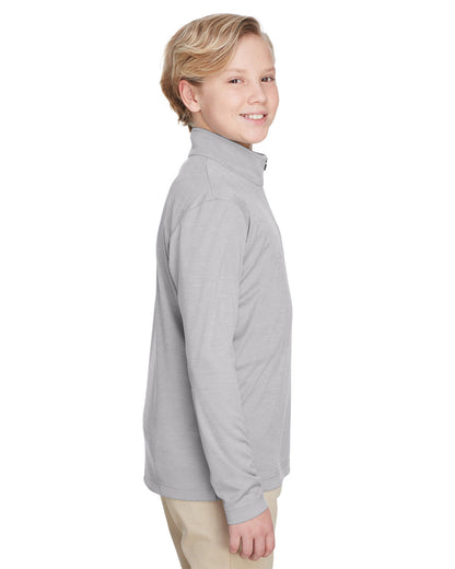 Team 365 Youth Zone Sonic Heather Performance Quarter-Zip TT31HY #color_ATHLETIC HEATHER