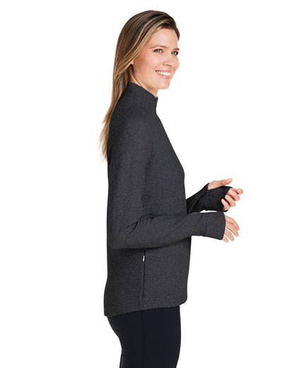 North End Ladies' Spirit Textured Quarter-Zip NE725W #color_BLACK HEATHER