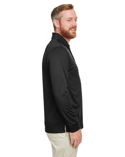 Harriton Men's Tall Advantage Long Sleeve Snag Protection Plus IL Polo M348LT #color_BLACK