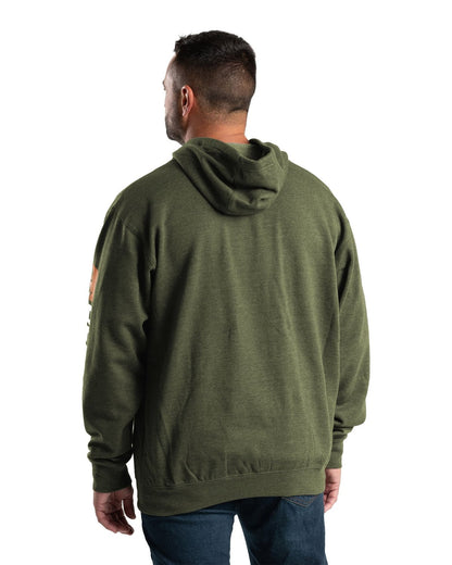 Berne Men's Tall Signature Sleeve Hooded Pullover SP401T #color_CEDAR GREEN