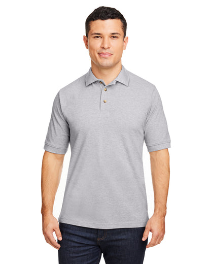 Harriton Men's Short-Sleeve Polo M200 #color_GREY HEATHER