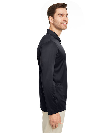 Team 365 Men's Zone Performance Long Sleeve Polo TT51L #color_BLACK