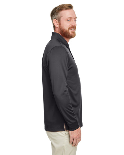 Harriton Men's Tall Advantage Long Sleeve Snag Protection Plus IL Polo M348LT #color_DARK CHARCOAL