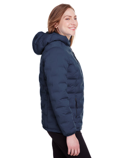 North End Ladies' Loft Puffer Jacket NE708W #color_CLASSC NVY / CRBN