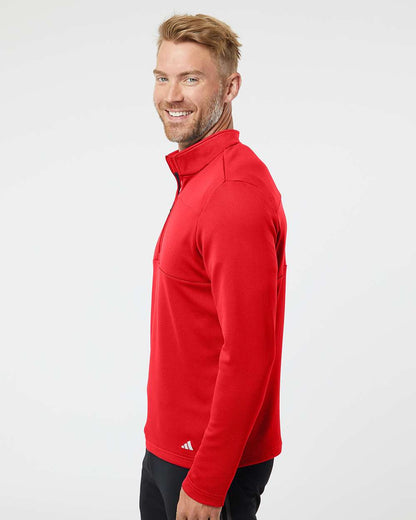 Adidas 3-Stripes Double Knit Quarter-Zip Pullover A482 #colormdl_Team Collegiate Red/ Grey Two