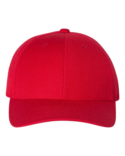 YP Classics Premium Curved Visor Snapback Cap 6789M #color_Red