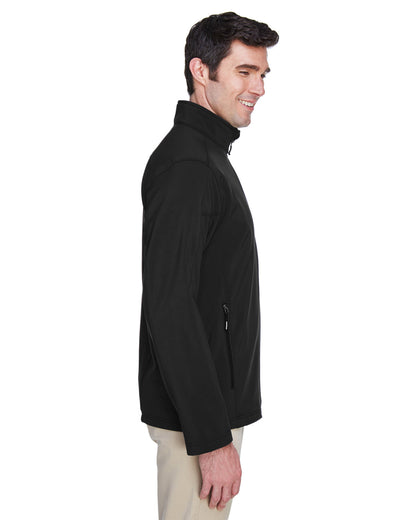 Core365 Men's Cruise Two-Layer Fleece Bonded Soft Shell Jacket 88184 #color_BLACK