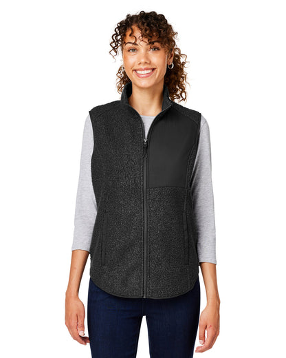 North End Ladies' Aura Sweater Fleece Vest NE714W #color_BLACK