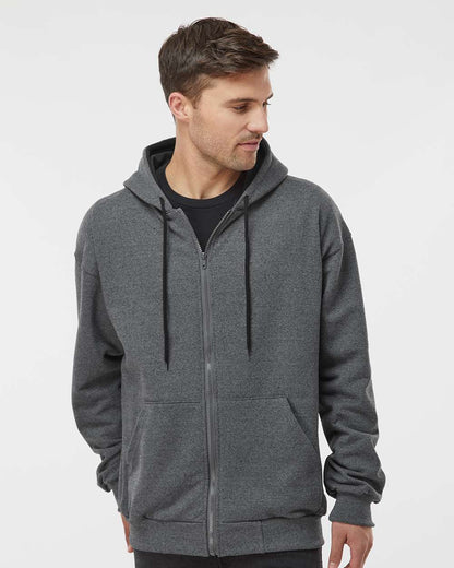 King Fashion Full-Zip Sweatshirt KF9047 #colormdl_Charcoal/ Black