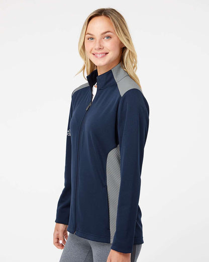 Adidas Women's Textured Mixed Media Full-Zip Jacket A529 #colormdl_Collegiate Navy/ Grey Three