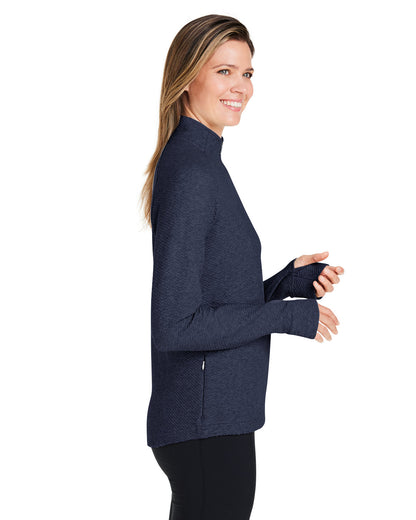 North End Ladies' Spirit Textured Quarter-Zip NE725W #color_CLASSIC NAVY HTH