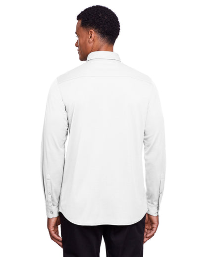 Devon & Jones CrownLux Performance® Men's Plaited Button-Down DG20Z #color_WHITE