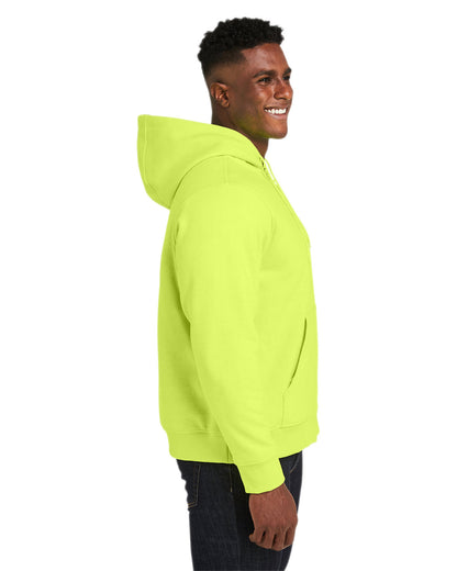 Harriton Men's Tall ClimaBloc™ Lined Heavyweight Hooded Sweatshirt M711T #color_SAFETY YELLOW