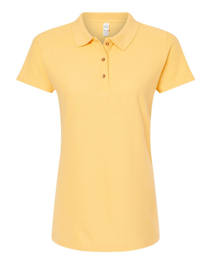 M&O Women's Ringspun Pique Polo 7600 #color_Pale Yellow