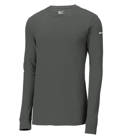 Nike Dri-FIT Cotton/Poly Long Sleev NKBQ5230 #color_Anthracite