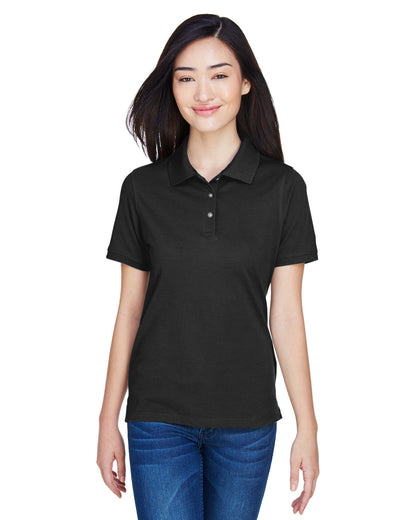 Harriton Ladies' Easy Blend™ Polo M265W #color_BLACK