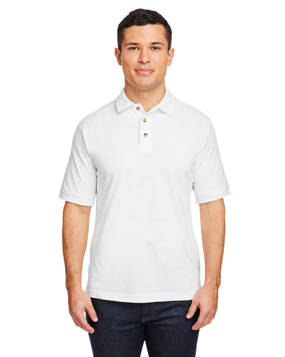 Harriton Men's Short-Sleeve Polo M200 #color_WHITE