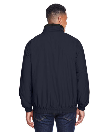 Harriton Adult Fleece-Lined Nylon Jacket M740 #color_NAVY / BLACK