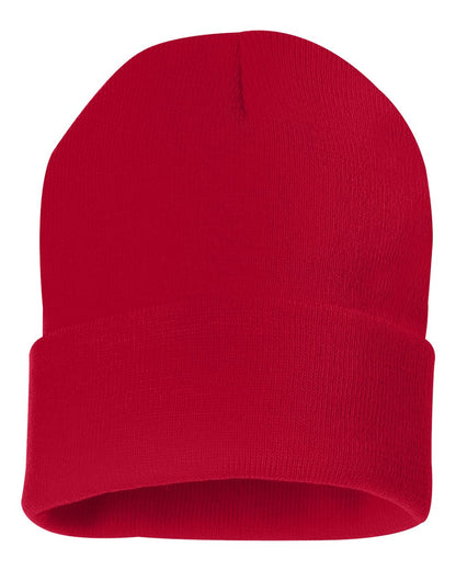 Sportsman 12" Solid Cuffed Beanie SP12 #color_Red