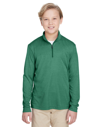 Team 365 Youth Zone Sonic Heather Performance Quarter-Zip TT31HY #color_SP FOREST HTHR