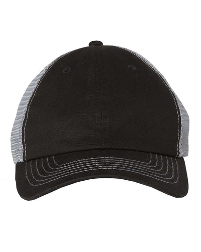 Sportsman Contrast-Stitch Mesh-Back Cap 3100 #color_Black/ Grey