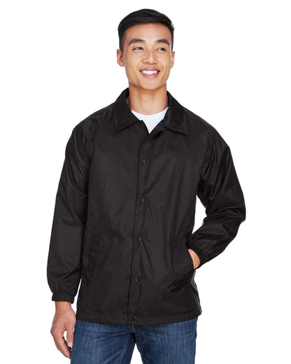 Harriton Adult Nylon Staff Jacket M775 #color_BLACK