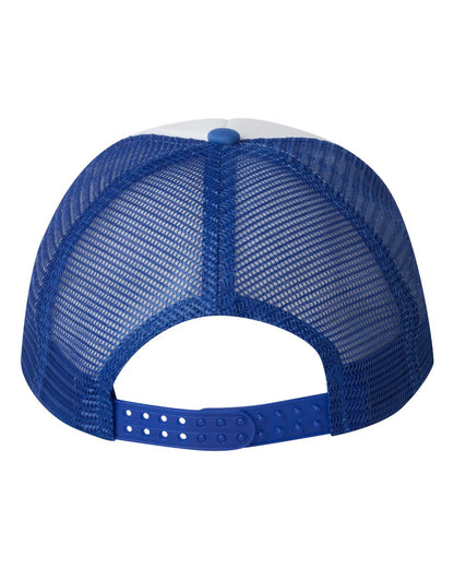 Valucap Foam Mesh-Back Trucker Cap VC700 #color_White/ Royal