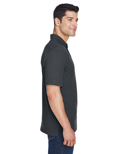 Harriton Men's Tall Short-Sleeve Polo M200T #color_BLACK