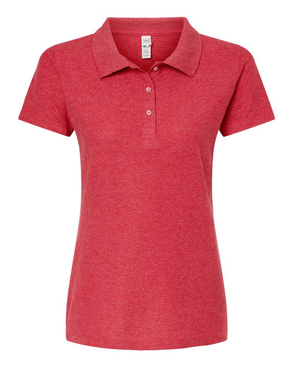 M&O Women's Soft Touch Polo 7007 #color_Heather Red