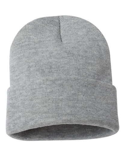 Sportsman 12" Solid Cuffed Beanie SP12 #color_Heather Grey