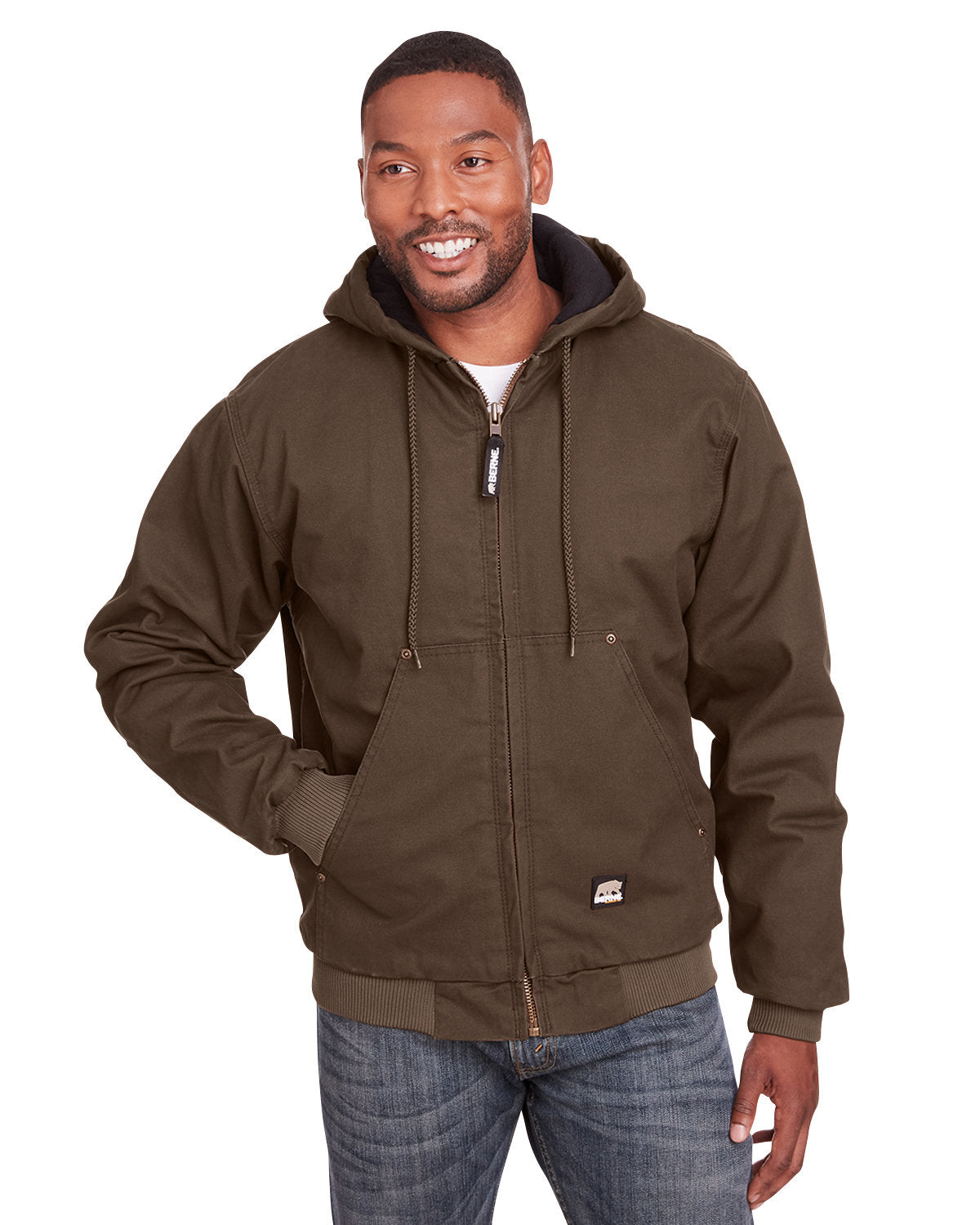 Berne Men's Highland Washed Cotton Duck Hooded Jacket HJ375