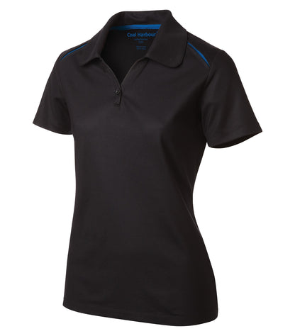 Coal Harbour Snag Resist Co Inset Lds' Polo L4002 #color_Black/Royal