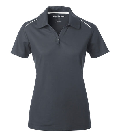 Coal Harbour Snag Resist Co Inset Lds' Polo L4002 #color_Iron Grey/White