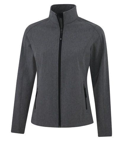 Coal Harbour Everyday Soft Shell Lds' Jkt L7603 #color_Pearl Grey Heather
