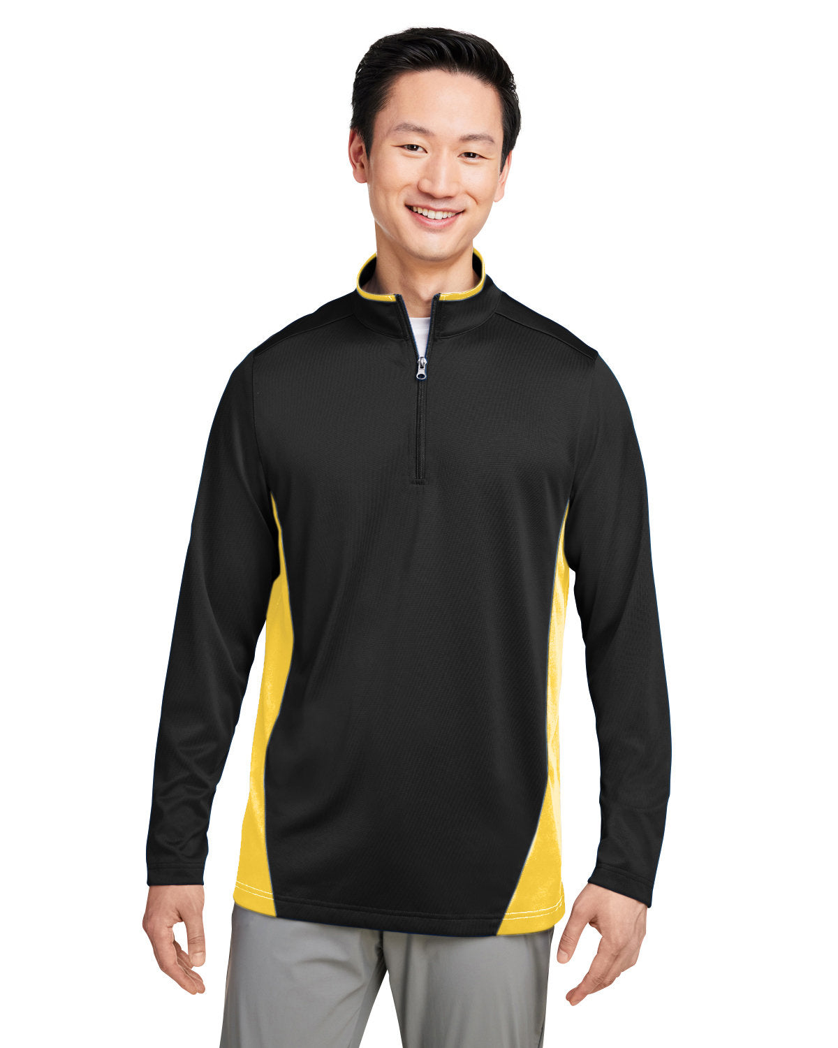 Harriton Men's Flash Snag Protection Plus IL Colorblock Quarter-Zip M786