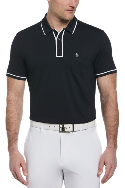 Original Penguin Technical Earl Polo OGKSE002 #color_Caviar Black