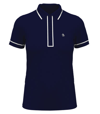Original Penguin Veronica Ladies Polo OGKSE048 #color_Black Iris Blue